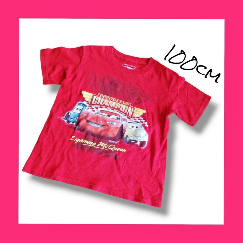 【お得!!】赤 Cars カーズ 半袖 Tシャツ 子供服 キッズ 100㎝ ディズニー Disney マックイーン 男の子