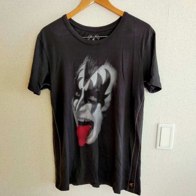 TRUNK SHOW トランクショー KISS Tシャツ 半袖 Gene Simmons Demon ジーン・シモンズ バンドTシャツ バンT M ブラック(黒）