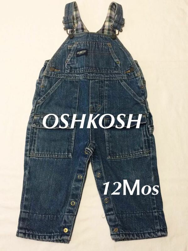 OSHKOSH オーバーオール 12Ｍos 古着 ビンテージ -N19-