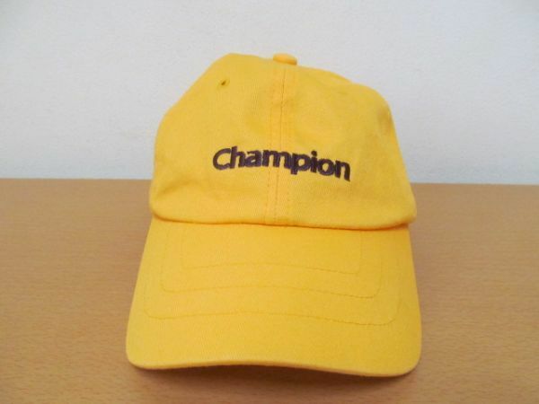 (54703)Champion チャンピオン キャップ 帽子　イエロー 56.5～58.5cm USED