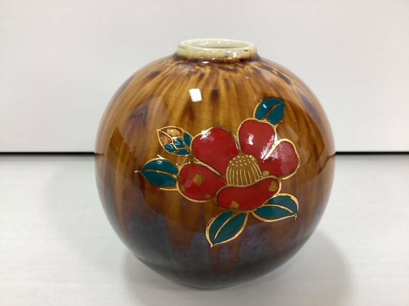 花瓶　陶器　陶磁器　インテリア　フラワーベース　伝統工芸品　置き物　伊豆大島　花器　K341