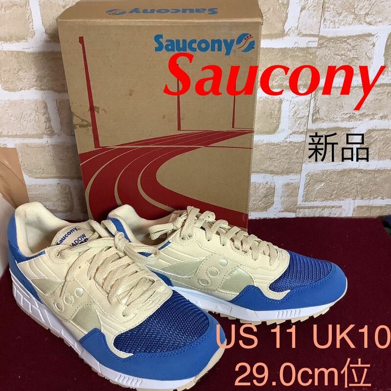 【売り切り!送料無料!】A-328 Saucony!ランニングスニーカー!US 11 29.0cm位!クリーム!ブルー!ウォーキング!ランニング!トレーニング!新品!