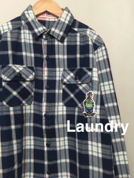 ◎▼ランドリー Laundry キャラクター チェックシャツ 長袖 F 熊&