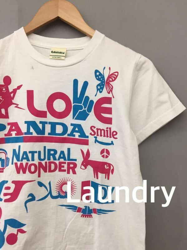 ランドリー Laundry キャラクター 半袖 Tシャツ 10th 日本製 丸首 ホワイト SSサイズ ～▼&