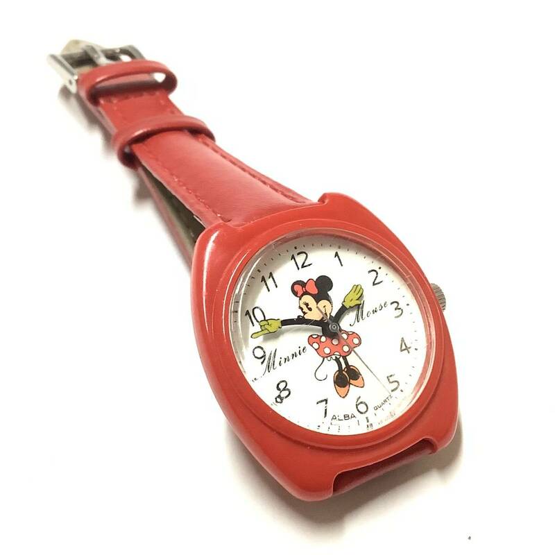 【激レア！ベルト&電池交換済み】 セイコー アルバ SEIKO ALBA ディズニータイム 復刻版 ミニーマウス 腕時計 キャラクターウォッチ
