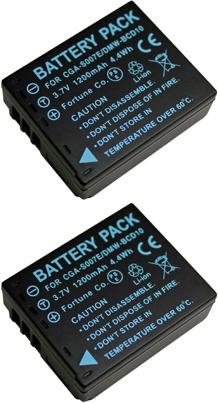 2個セット Panasonic パナソニック DMW-BCD10 互換バッテリー DMC-TZ5 等 対応