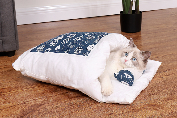 ☆猫柄ふとん☆ 55×40cm ペット用ベッド　ふかふか布団　ふとん　猫柄　ペットハウス　犬　猫　かわいい