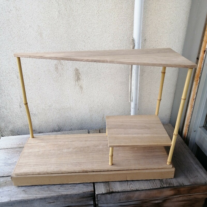 松風棚　茶棚　茶道具　棚　木製　組み立て式　紙箱