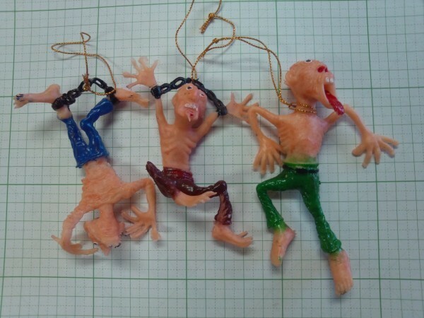 ゴム人形　ホラー　ゲテモノ　３種セット　囚人　チープトイ　駄玩具　ドッキリ　ジョーク　未使用保管品