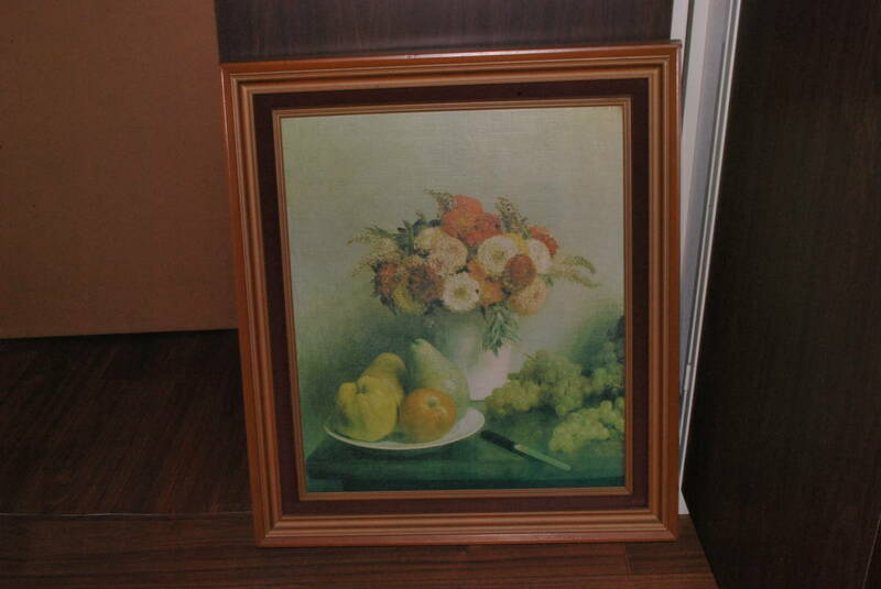 複製画 A.C.D絵画 ファン・ラトゥール(1836-1904) 果物と花のある静物 10号サイズ