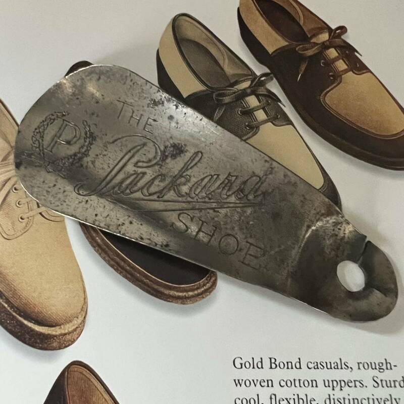 ビンテージ50sミニ小型シューホーン携帯用メタル 靴べらアンティーク企業アメリカUSA紳士メンズ小物スニーカー革靴キーホルダー雑貨シルバ