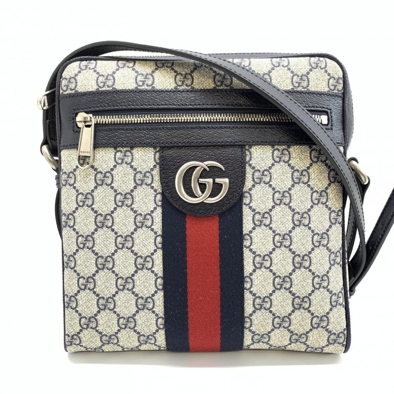 未使用 GUCCI グッチ 547926 オフディア GGスモール メッセンジャーバッグ メンズ ショルダー ベージュ＆ブルー キャンバス 管理RT34557