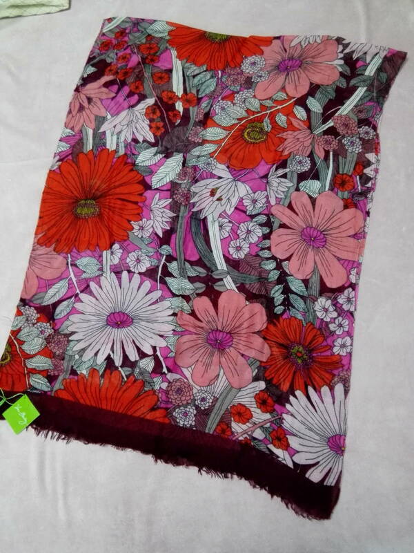 送込 タグ付 新品 Vera Bradley Soft Fringe Scarf Bohemian Blooms ベラブラッドリー フリンジスカーフ ショール ストール 