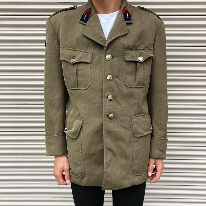 美品 60s French Army フランス軍 実物 ユニフォーム 制服 セレモニー オフィサージャケット ミリタリー ヴィンテージ バトルドレス 70s