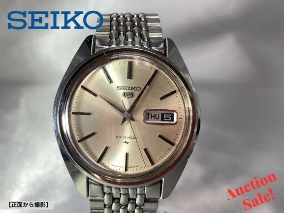 【可動品】SEIKO セイコー５ 腕時計 5126-8040 AT 自動巻き デイデイト メンズ シルバー文字盤