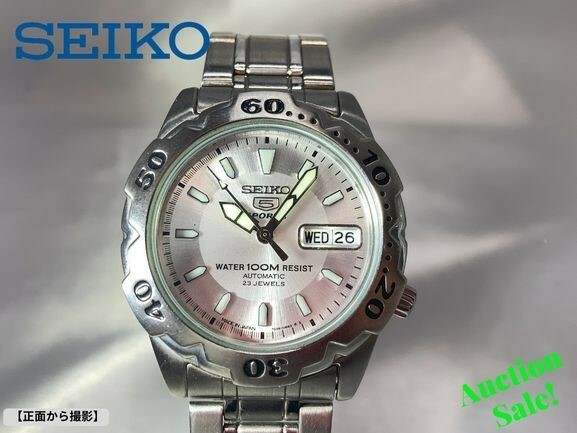 ★☆【可動品】SEIKO セイコー 5 スポーツ 7S36-0230 腕時計 オートマチック デイデイト 文字盤色 シルバー ベゼル色 シルバー★☆