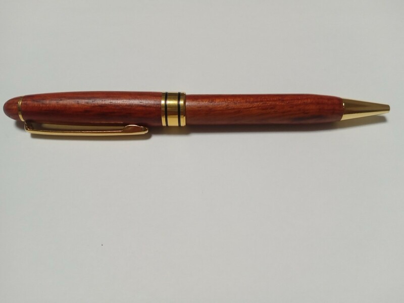 ウッド　 ボールペン　 24.6g位　 13.7cm位　筆記 確認