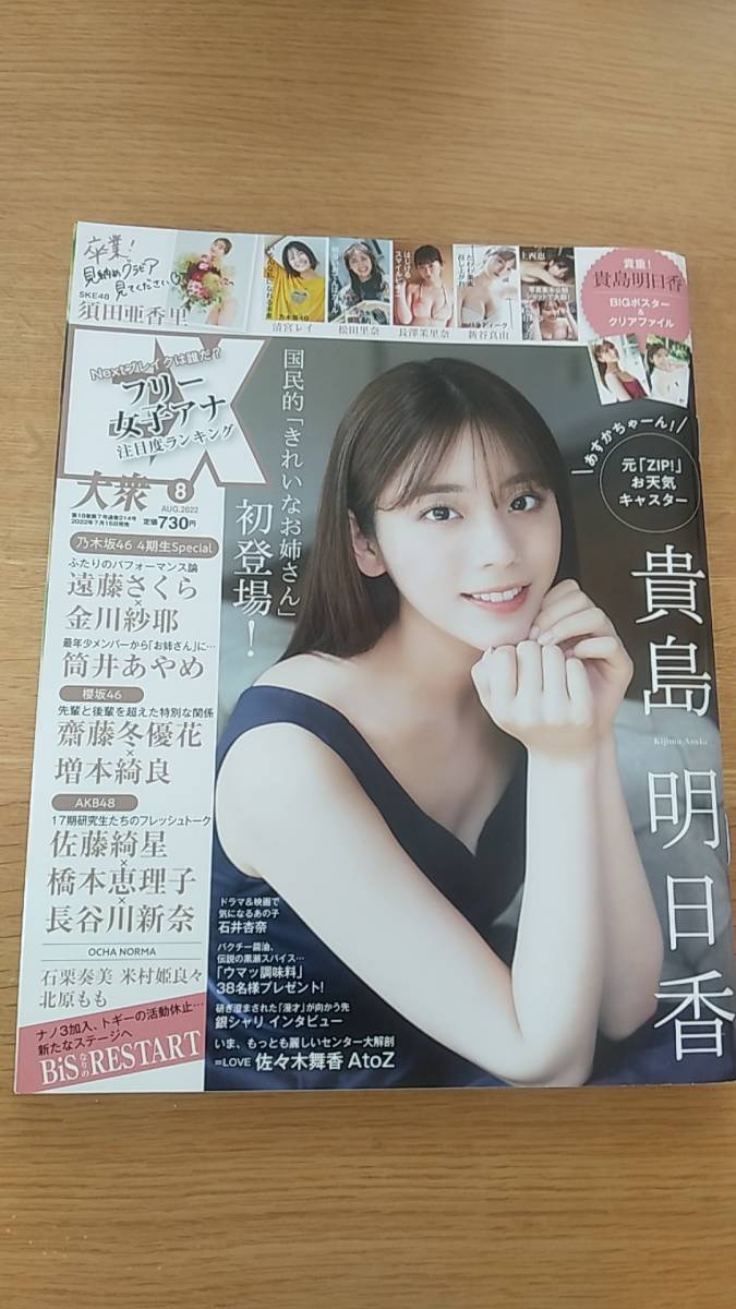 EX大衆　2022.8 貴島明日香　須田亜香里　清宮レイ　松田里奈　長澤茉里奈　新谷真由　遠藤さくら　金川紗耶　筒井あやめ　中古品