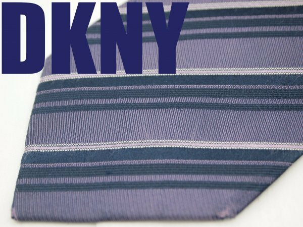 OA 721 【期間限定お試し】 ダナキャラン・ニューヨーク DKNY ネクタイ 紫 紺色系 ストライプ柄 ジャガード