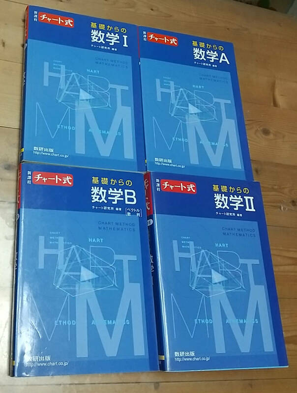 チャート式　基礎からの数学 新課程 【Ⅰ, A ,Ⅱ, B】 4冊セット　チャート研究所