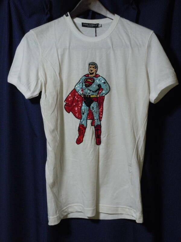 DOLCE&GABBANA スーパーマン穴あき加工Tシャツ コレクションライン 0101 JT G8000T G7077 W0001 48