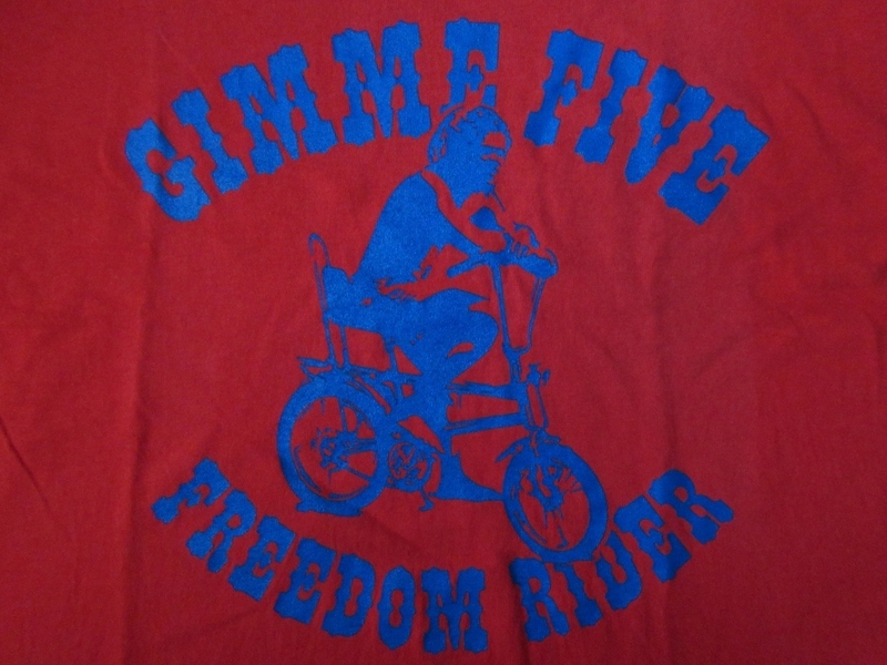 90's 英国製 Gimme Five ローライダー Tシャツ Mレッド系 ギミーファイブ 5 自転車 ローチャリ バイシクルlowrider bicycle半袖 カットソー