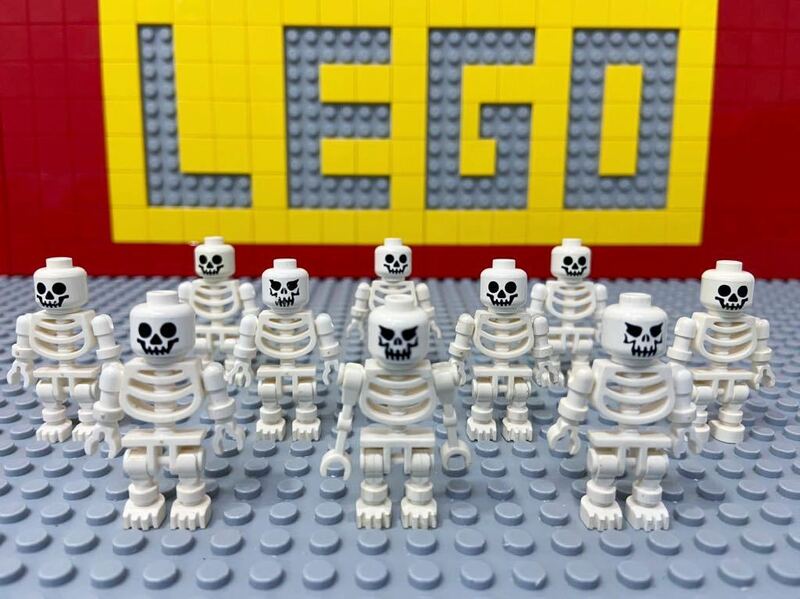 ☆骸骨☆ レゴ ミニフィグ 大量10体 ガイコツ スケルトン ドクロ 骨 LEGO 人形 ハロウィン　B92516