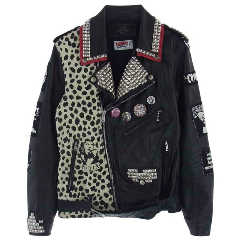 HYSTERIC GLAMOUR ヒステリックグラマー 17AW 06173LB02 THE CRAMPS CR/STUDS&PATCH リメイク ダブルライダース ジャケット【中古】