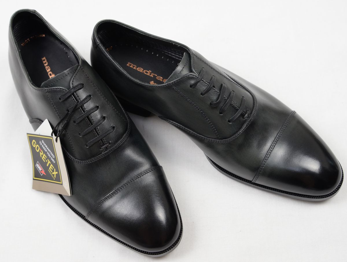●定価37400円madrasマドラス「madras」ストレートチップドレスシューズ(グレー,25.5,M727G,GOA-TEX,Vibramソール,日本製)新品