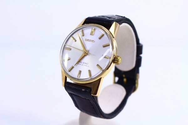 ●SEIKO セイコー 44-2000 キングセイコー 2ndモデル 腕時計 手巻き ゴールド ベルトブラック/黒 メンズ【10731730】