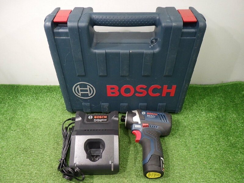 すぐに使えます★BOSCH インパクトドライバー 10.8V GDR10.8-LI 充電器・バッテリー1個・ケース付 電動工具 充電式 ボッシュ 中古品 YC