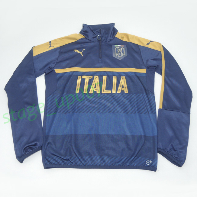 FIGC イタリア代表 1/4ジップ長袖トレーニングトップ・トレーニングジャージ／puma 751132/sizeUK M（美品） ／管QKNC