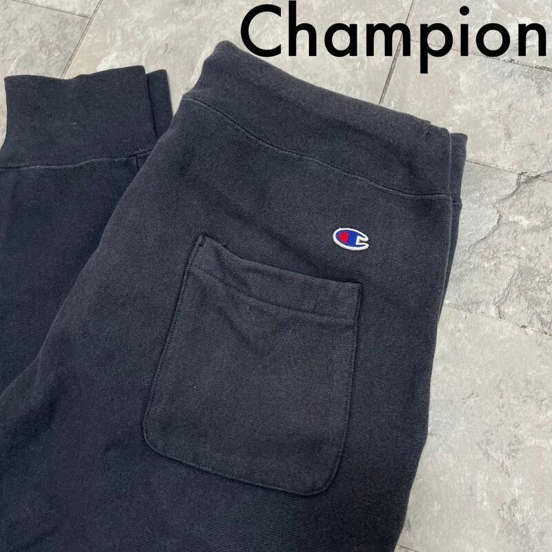 Champion チャンピオン スウェットパンツ ジョガーパンツ ドローコード 厚生地 ネイビー サイズO 玉FL3054