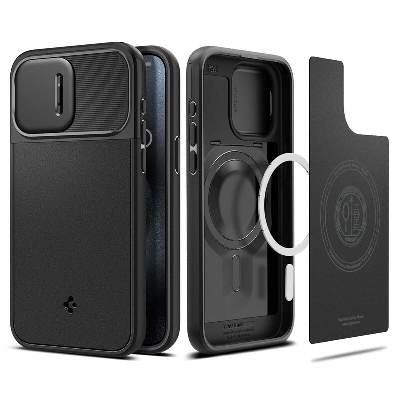 Spigen iPhone15ProMax ケース Magsafe対応 カメラレンズ保護 ACS06599 ブラック