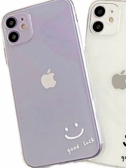 P-40 【LuceTerra】iPhoneケース スマイル ニコちゃん クリア 透明 韓国 ソフトケース カバー 携帯ケース 携帯カバー スマホケー