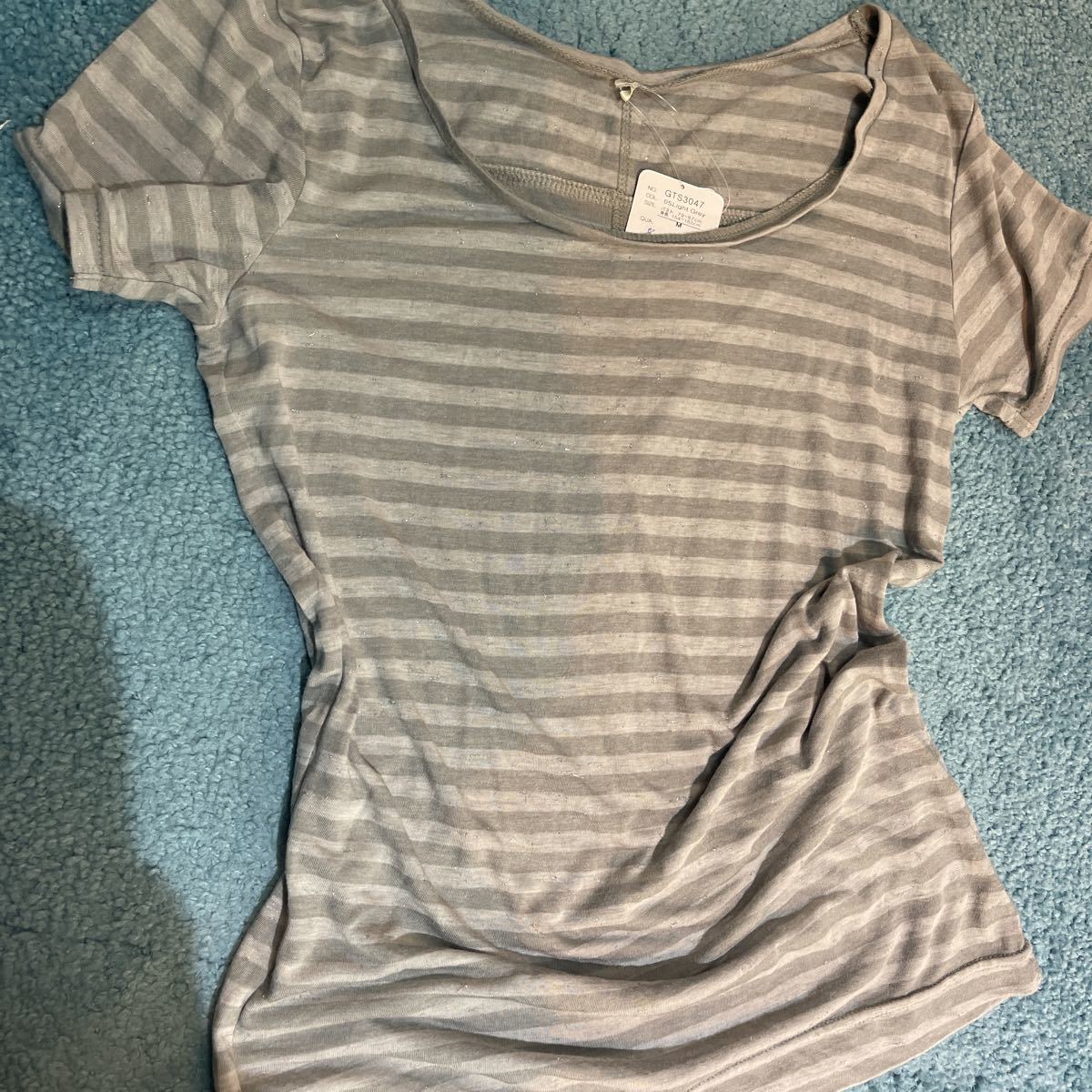 新品アウトレット商品　90%オフ　ラメ入りボーダーT