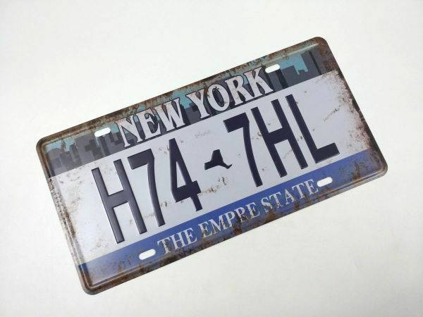 アメリカン風ブリキ看板 メタルプレート ニューヨーク ナンバープレート エンパイア