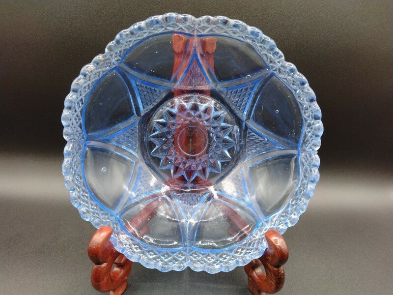 アンティーク プレスガラス ボウル 20cm 鉢 ガラス 器 皿