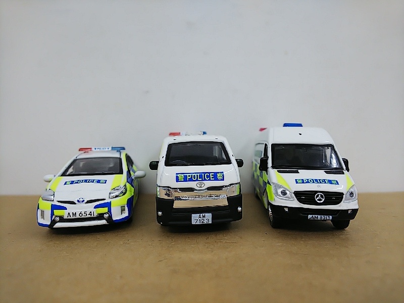 ■ Tinyタイニー HK Bs04 Police Vehicle Set (Hong Kong Police) 香港警察 3台セットプリウス、ハイエース、ベンツスプリンター ミニカー
