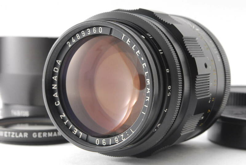 [A品]Leica TELE-ELMARIT 90mm F2.8 初代FAT★コレクターズ★フード★ブラック★テレエルマリート★2090