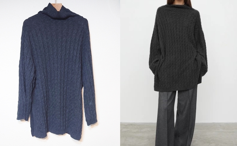 定価9.9万 アパルトモン ドゥーズィエムクラス取扱 TOTEME トーテム Long cashmere cable knit ロング カシミヤ ケーブルニットXXSグレーTM