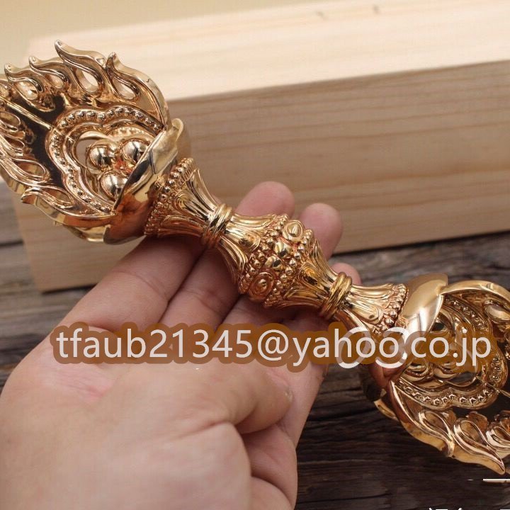 真言宗 金剛杵 宝珠杵 仏教工芸品 銅製 磨き仕上げ 長さ22cm