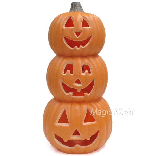 3連パンプキンランタン 全高46cm ハロウィン ランタン