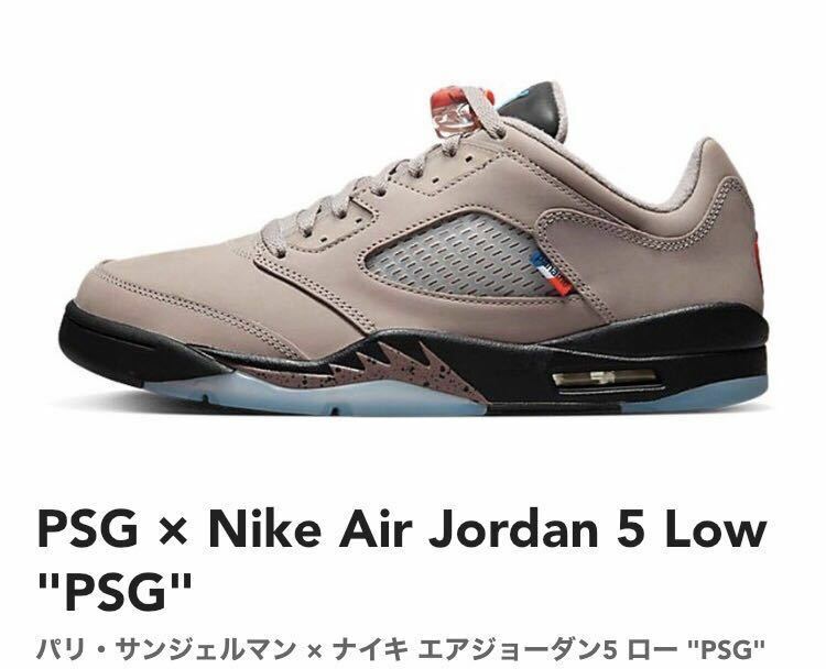 27.5cm PSG × Nike Air Jordan 5 Low PSGパリ・サンジェルマン × ナイキ エアジョーダン5 ロー PSG