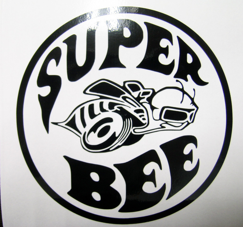 蜂ステッカー 丸 SUPER BEE シルバープリマス ダッジ モパー SRT ホットロッド 14cm クライスラー チャレンジャー ラム スーパー
