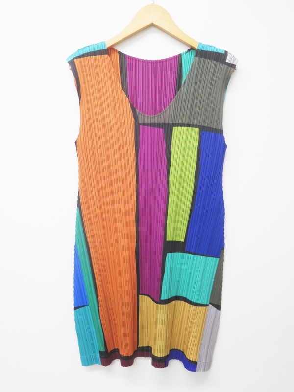 PLEATS PLEASE ISSEY MIYAKE プリーツプリーズイッセイミヤケ PP61-JT736 プリーツ マルチカラー ワンピース　美品