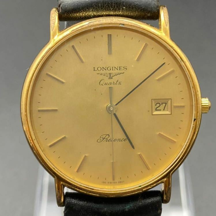 10170 LONGINES ロンジン クォーツ プレザンス デイト　電池交換済み 稼働品 ベルト社外