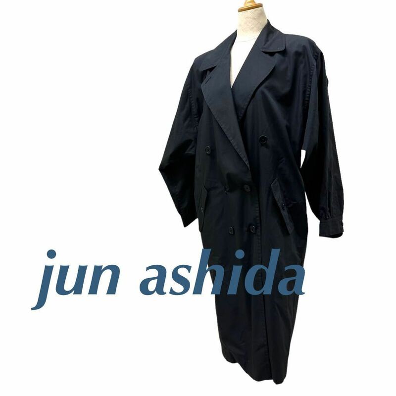 a324N jun ashida ジュンアシダ トレンチコート ブラック sizeS
