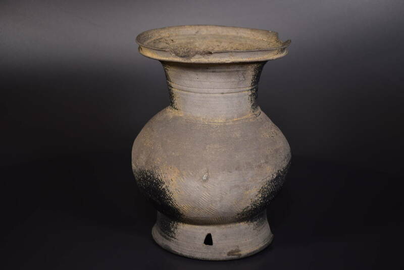 【和】(7015)　時代古作　平安　須恵器尊式壺　焼き締め　土器　土師器