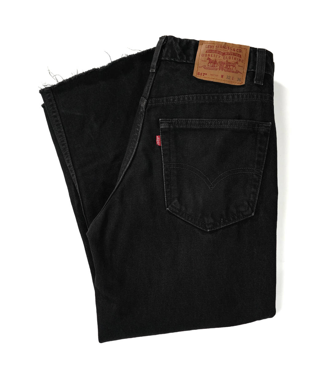 「 USA製 90s Levi's 517 ブーツカット ブラック 後染め サルファ カットオフ 」リーバイス W32 L36 90年代